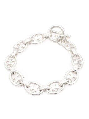 Hermes H Logo Bracelet Silver H Motif Vintage